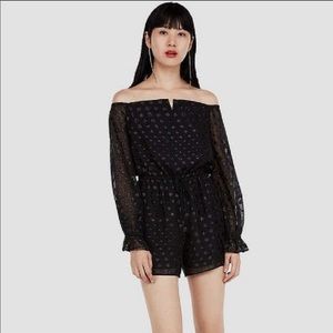 express xs polka dot romper lined